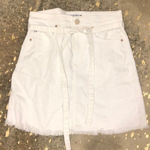 White Denim Skirt